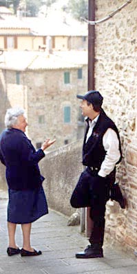 Stew speaking Italian with an Umbrian neighbor.