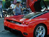 Wild horses (Ferraris and Maseratis) in the streets of Maranello, Italy