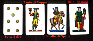 Typical Italian Playing cards used in Umbria and Tuscany