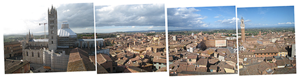 siena from the duomo to the tower in the Campo