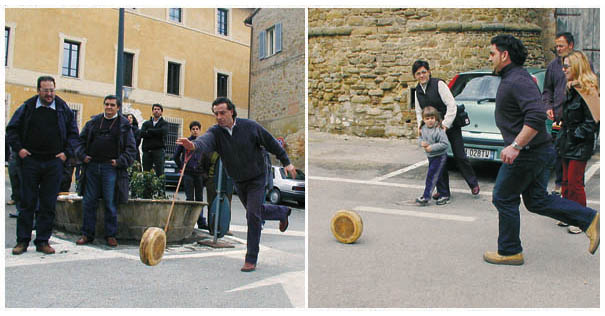 cheese rolling in italy on the day after easter (Pasqua).  a Pasquetta tradition?