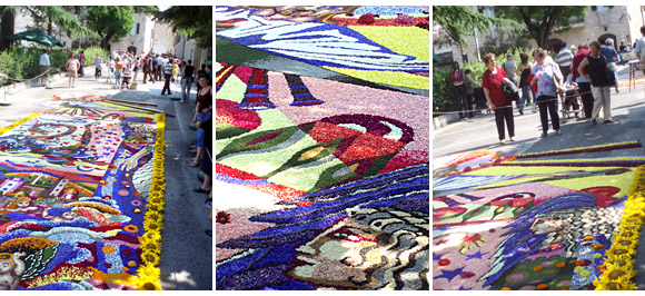 wonderful colors of spring flowers in Spello display, Spello, Italy