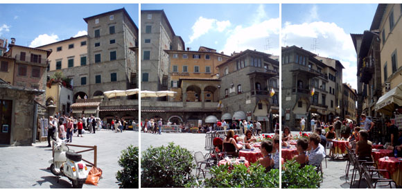 the piazza in Cortona, italy