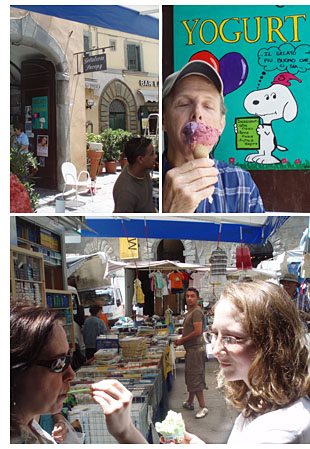 snoopy means gelati in Cortona, italy