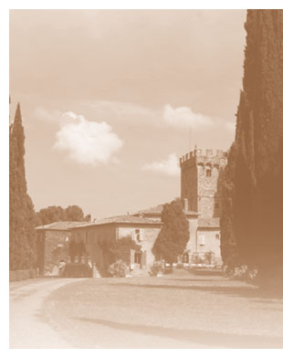 sepia siena, spannocchia outside siena, tuscany, italy