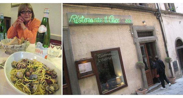 the hunter restaurant, Cortona, Italy. il cacciatore served us an ocean of seafood