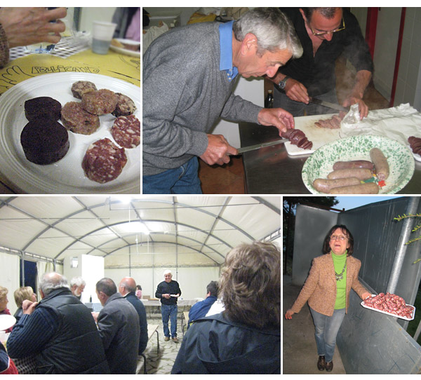 italian campers from lombard dueling sausages with umbrias in panicale, 