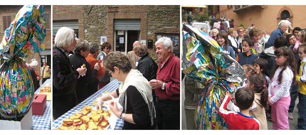 chocolate easter eggs in panicale, umbria