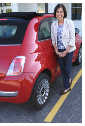 Midge and her Fiat 500C come out on a spring day