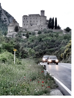 hilltop castle, citta di castello, umbria, italy, almost storm